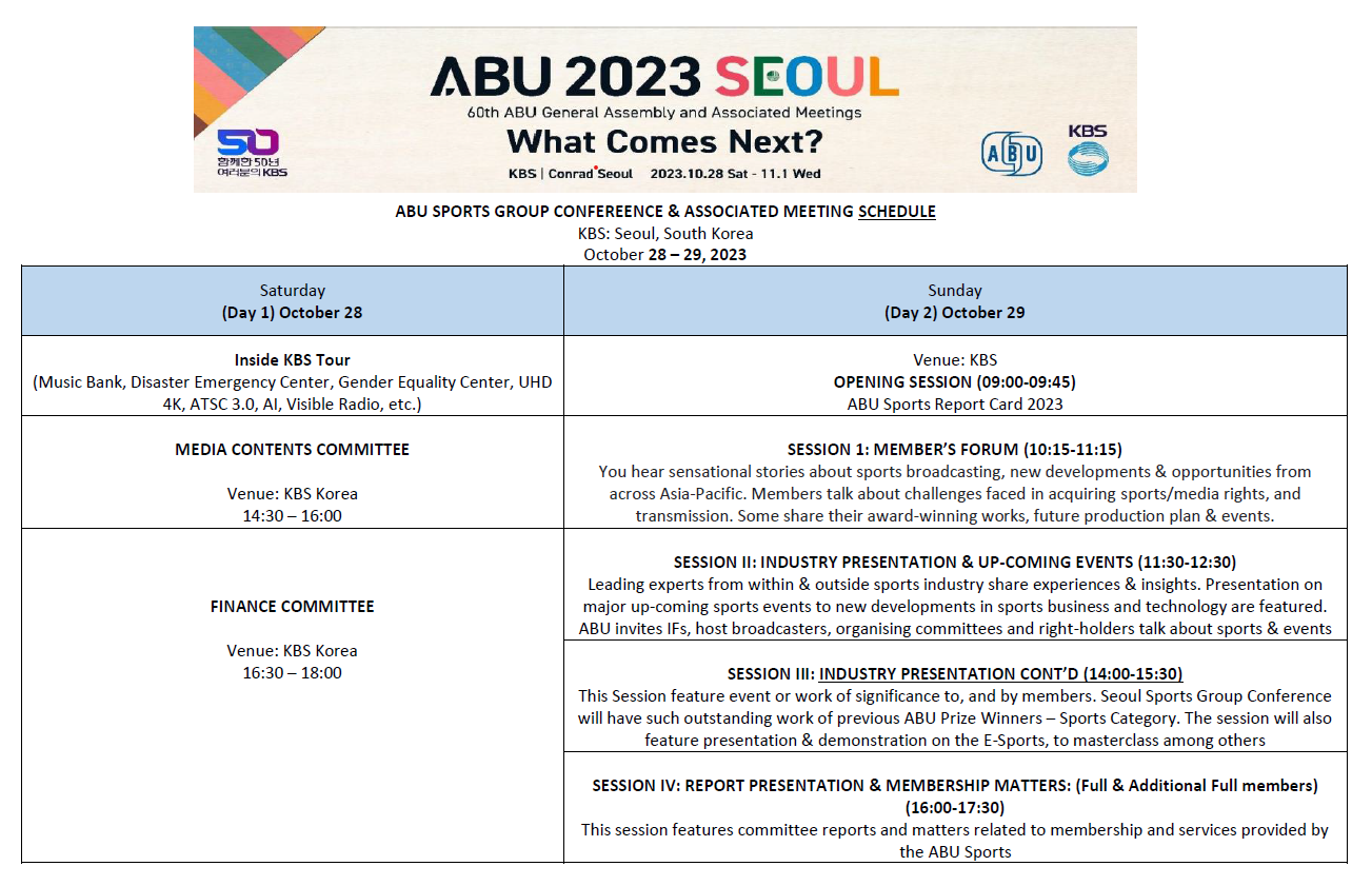 72nd Sports Group Conference, Seoul